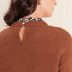 Pull col rond marron fonc&eacute; femme