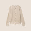 Gilet manches longues col rond brillant couleur or femme