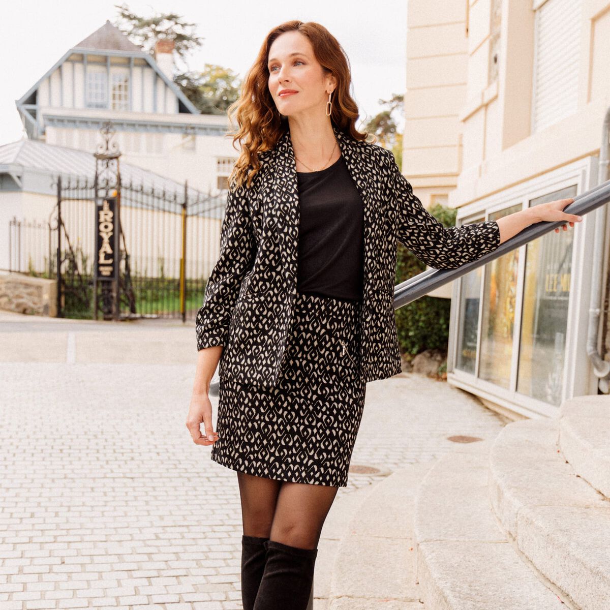 Veste tailleur cintrée noir femme