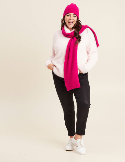 Pull manches longues rose clair femme