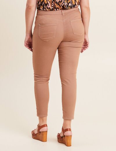 Pantalon léger taille standard 7/8ème marron femme