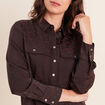 Chemise manches longues marron femme