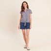 Chemise nou&eacute;e bleu femme