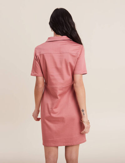 Robe moulante réversible orange corail femme