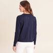 Gilet manches longues col rond bleu marine femme