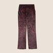 Pantalon large taille haute marron femme