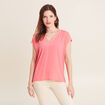 T-shirt manches courtes rose fushia femme