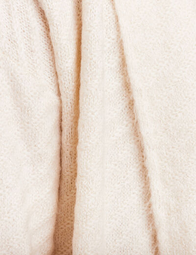 Gilet manches longues creme femme