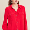 Chemise manches longues rouge femme