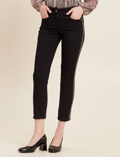 Pantalon ajusté sequins noir femme
