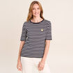 T-shirt col rond noir femme