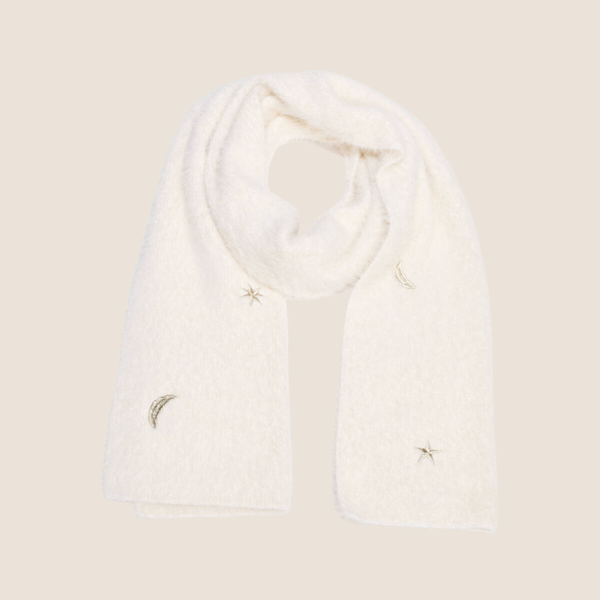 &Eacute;charpe avec broderies ecru femme