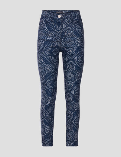 Pantalon ajusté bleu foncé femme