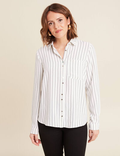 Chemise manches longues gris foncé femme