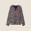 Blouse manches longues multicolore femme