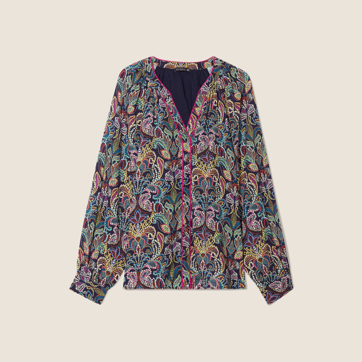 Blouse manches longues multicolore femme