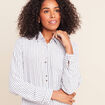 Chemise droite fluide manches longues bleu femme
