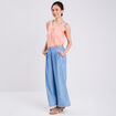 Débardeur bretelles larges rose corail femme