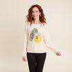 Pull manches longues creme femme