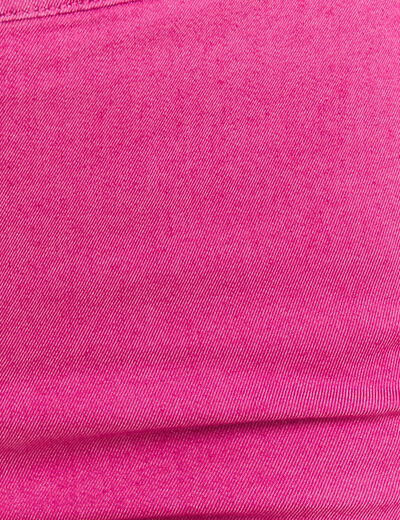 Pantacourt ajusté taille haute rose fushia femme