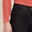 Jean droit taille basculée denim brut femme