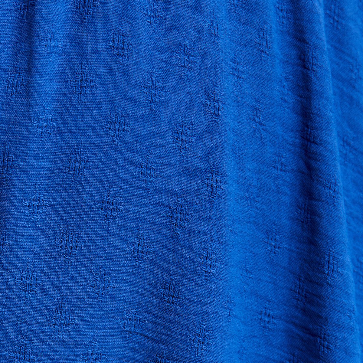 Robe évasée taille smockée bleu electrique femme