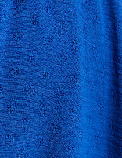 Robe évasée taille smockée bleu electrique femme