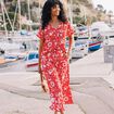 Pantalon fluide7/8ème rouge femme