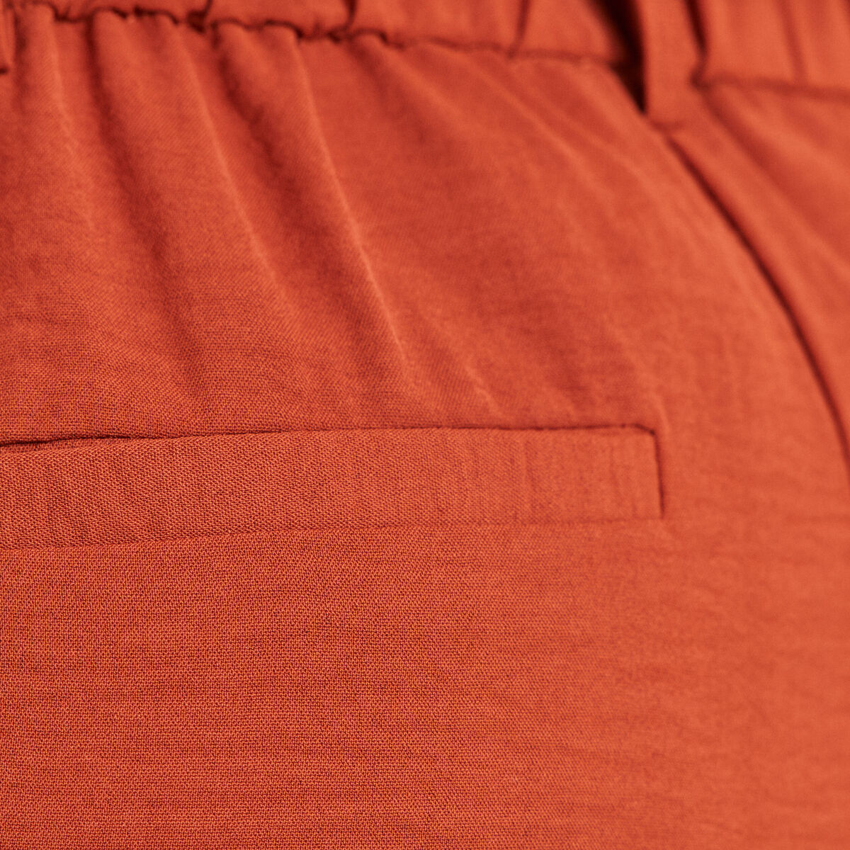 Pantalon large taille haute fluide marron fonc&eacute; femme