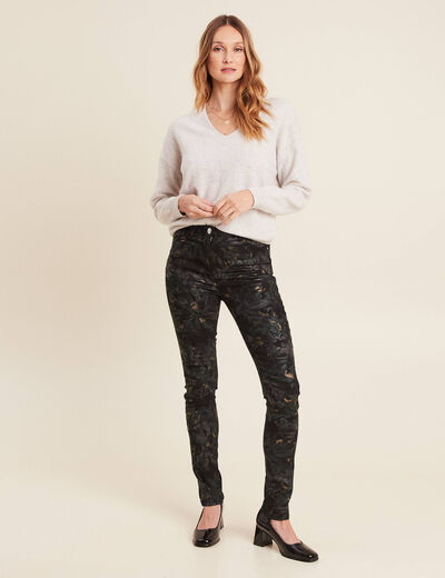 Pull en cachemire manches longues gris clair femme