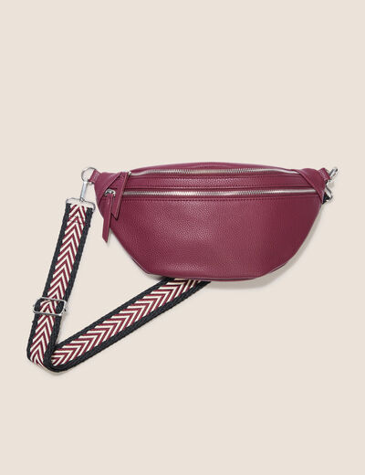 Sac banane zippé bordeaux femme