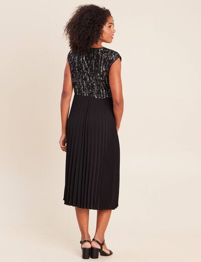 Robe midi &eacute;vas&eacute;e gris fonc&eacute; femme