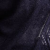 Gilet droit mi-long à capuche bleu marine femme