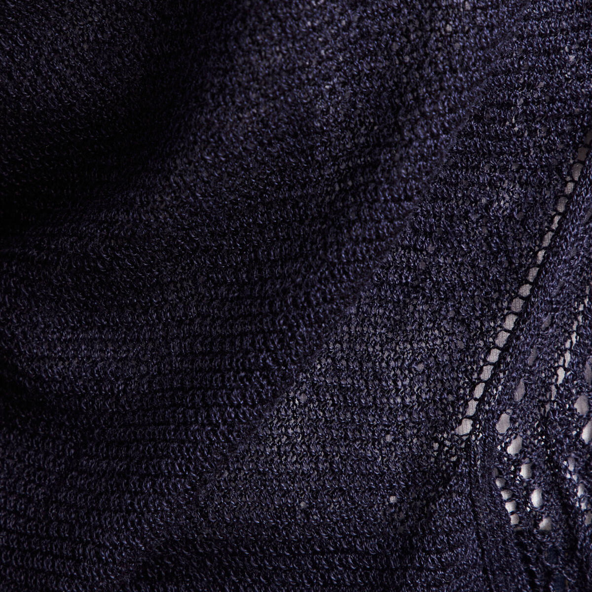 Gilet droit mi-long à capuche bleu marine femme