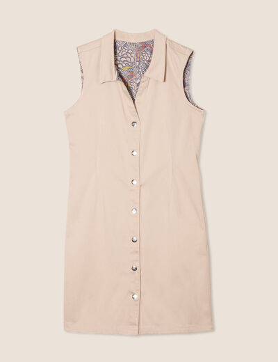 Robe droite réversible taupe femme