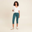 Pantacourt droit taille standard vert femme
