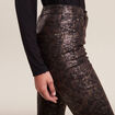 Pantalon ajusté couleur bronze femme