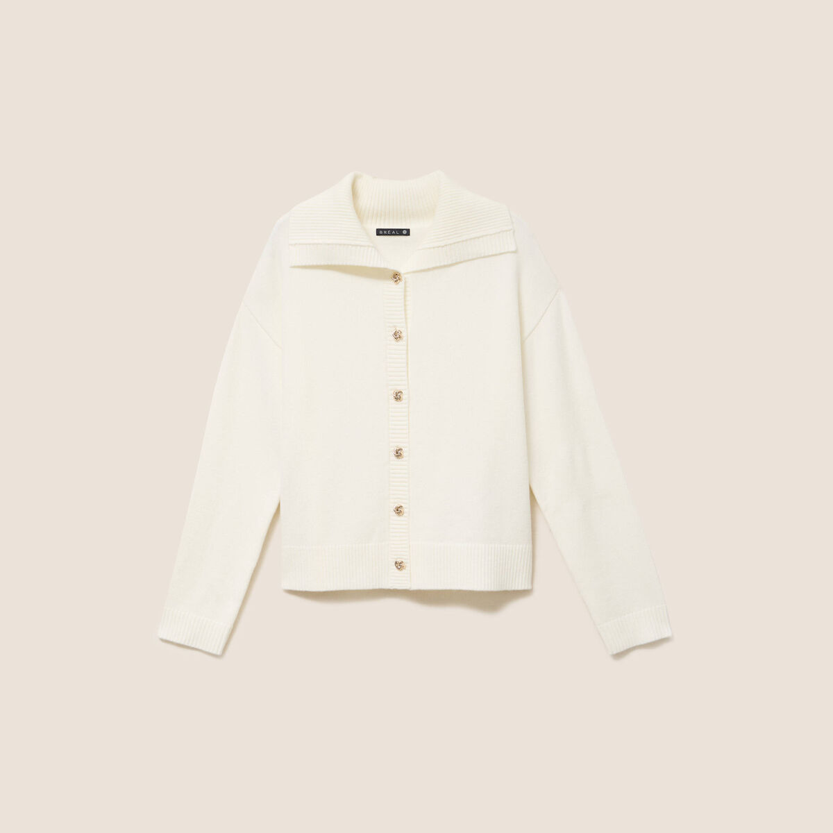 Gilet col camionneur ecru femme