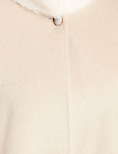 Poncho cape coupe ample ivoire femme