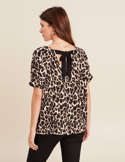 Blouse fluide manches 3/4 creme femme