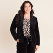 Veste tailleur velours noir femme