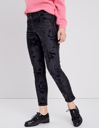 Jean ajusté taille standard denim gris femme