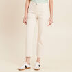 Pantalon droit velours ivoire femme