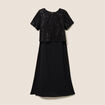 Robe longue &eacute;vas&eacute;e 2 en 1 col rond noir femme