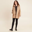 Parka cintr&eacute;e 4 en 1 avec capuche sable femme