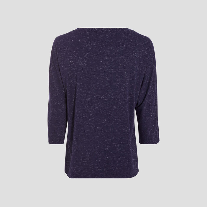 T-shirt manches 3/4 bleu foncé femme