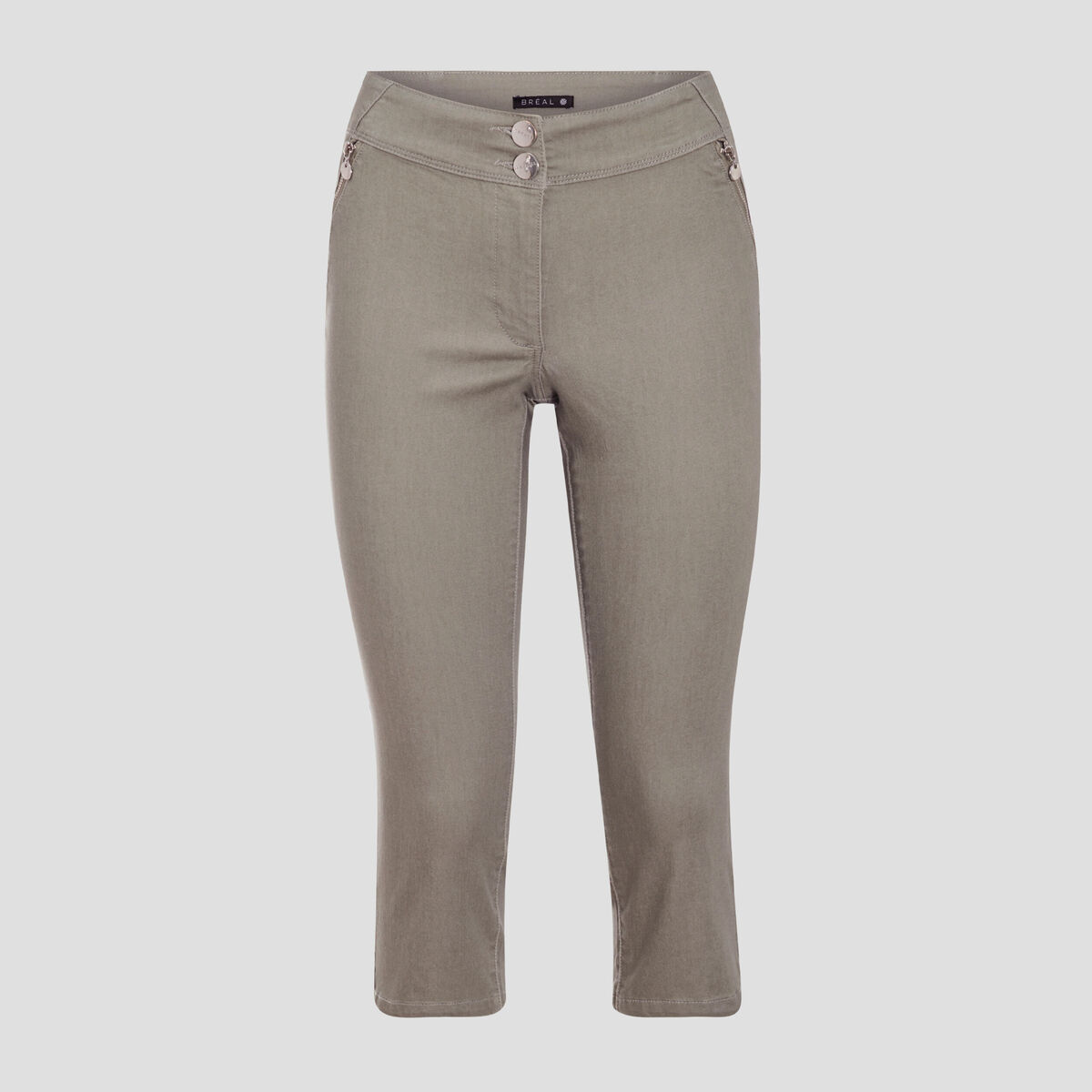 Pantacourt ajusté vert clair femme