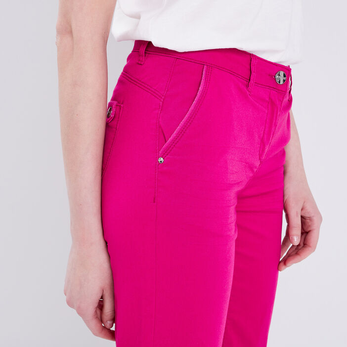 Pantacourt ajusté rose fushia femme