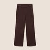 Jean large taille haute &agrave; paillettes marron fonc&eacute; femme