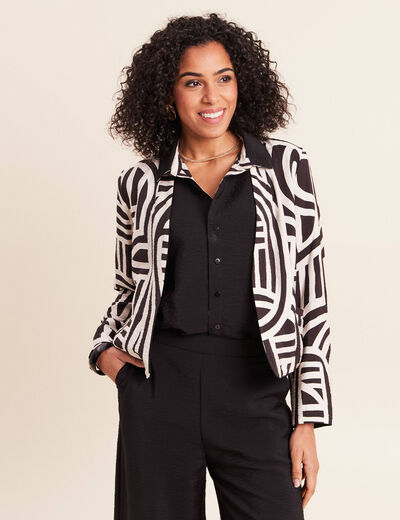 Veste r&eacute;versible manches longues noir femme